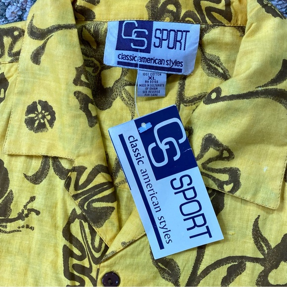NWT CS Sport mens Hawaiian tropical button down shirt size XL - Picture 2 of 4